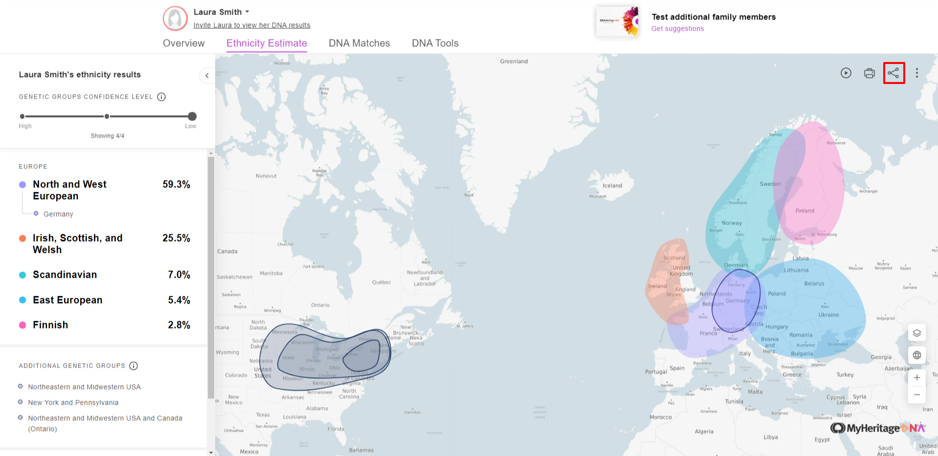 How To Share Your MyHeritage DNA Ethnicity Estimate Results ...