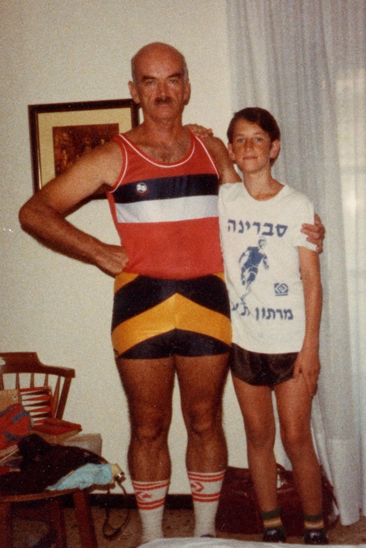 Gilad Japhet and his father Gideon in 1982